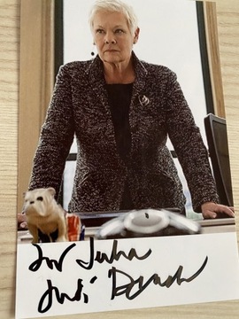 Oryginalny autograf Judi Dench 