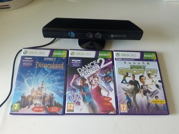 ZESTAW Kinect + 3 gry Xbox 360 Sports Disneyland 