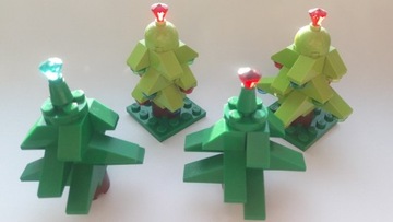 LEGO choinka bombki drzewko drzewo zieleń 4 szt