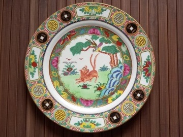 Kolekcjonerski porcelanowy talerz  ,Chiny 