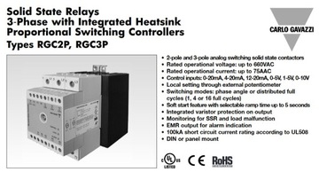 Przekaźnik półprzewodnikowy SSR 3-f. CARLO GAVAZZI