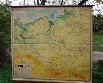 Mapa Polski fizyczna ścienna szkolna 1:500000 duża