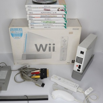 Nintendo Wii PAL Biała KARTON BOX + 14 gier