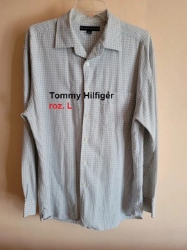 Biała koszula w kratkę Tommy Hilfiger roz. L