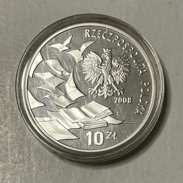 Moneta Polska 10 złotych 2008 rocznica Marca '68