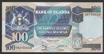 Uganda 100 shilling 1996 - stan bankowy UNC
