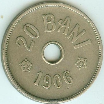 RUMUNIA 20 BANI 1906 J - bardzo ładny stan