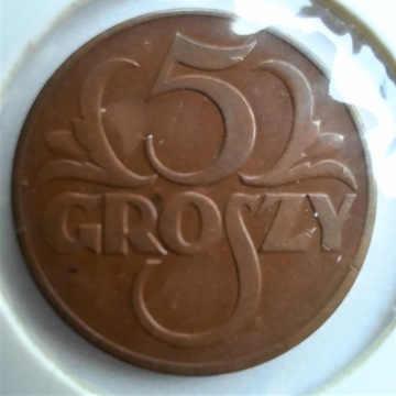 5 groszy 1939 II R.P.  Brąz