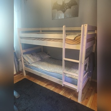 Łóżko dwupiętrowe białe Ikea