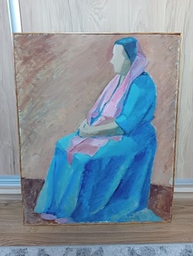 Olej na płycie Władysław Banasiak Portret kobiety