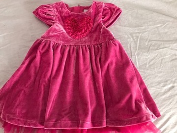 Sukienka Smyk, różowa, welur, rozmiar 74