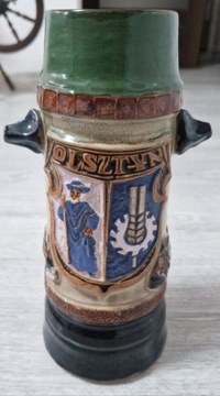 Stary duży Kufel ceramiczny "OLSZTYN" PRL lata 80 