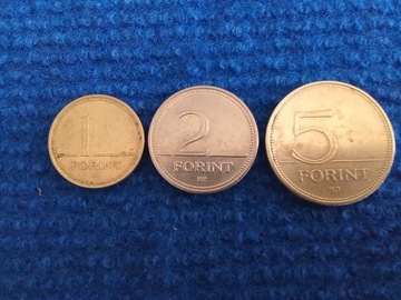 1.FORINT.1993. 2.FORINTY,1993.5.FORINT.1995.WĘGRY 