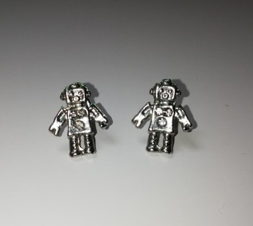 Kolczyki roboty kolor srebrny