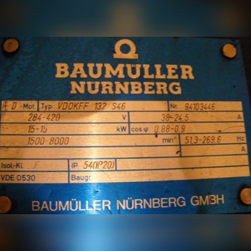 Silnik Baumuller VDOKFF 132 15kW