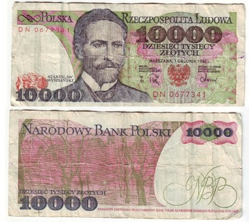 10.000 złotych - St. Wyspiański - 1988 r. - seria DN