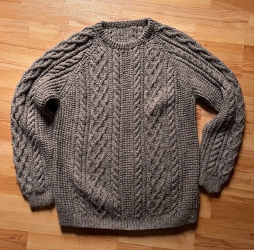 Sweter wełniany handmade unisex ciepły gruby