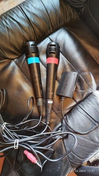 Mikrofony przewodowe singstar z adapterem USB 