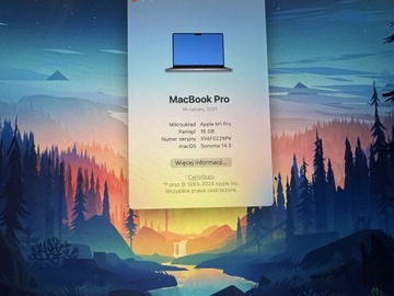 Macbook Pro 14 M1 Pro/16GB/512GB-rękojmia 12.2024