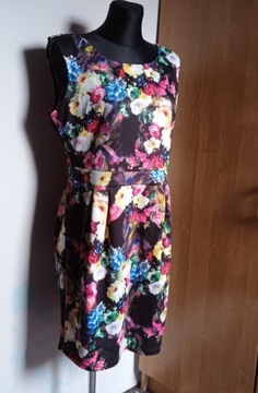 Sukienka w kolorowe kwiaty r. 44