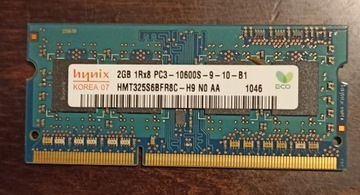 Pamięć RAM so-dimm 2GB DDR3 1333