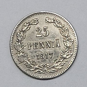 1917 Finlandia srebrnych 25 pennia