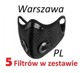 Maska Antysmogowa Premium sportowa 5x FILTR PM2.5