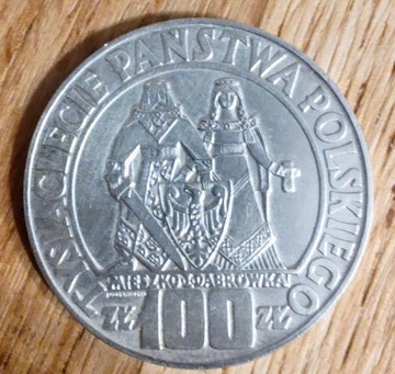 Piękne 100 złotych 1966 r, Mieszko i Dąbrówka 