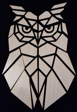 Dekor geometryczny sowa drewniane płytki
