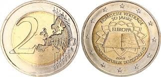 NIEMCY- 2 EURO 2007- Traktaty Rzymskie - A,D,G,J,F