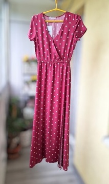 Różowa letnia sukienka w grochy Sinsay 34 36 XS S