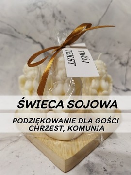 Świeca podziękowanie dla gości komunia, chrzest