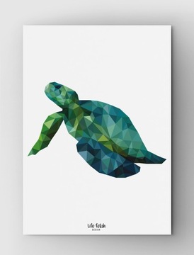 Plakat z żółwiem