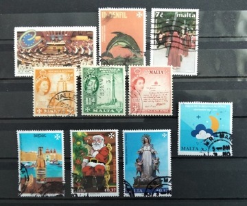 MALTA znaczki pocztowe kasowane.
