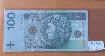 100 zlotych 1994 RADAR seria GX