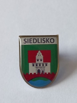 Herb gmina Siedlisko przypinka pin odznaka wpinka