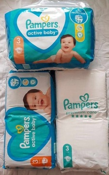 3x Pieluszki Pampers Active Baby Rozmiar 3 178 szt