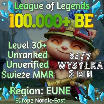 Konto League of Legends Smurf LoL EUNE 100K+ BE