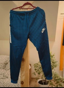 Nike gingham joggers niebieskie Unikat! Rozmiar M