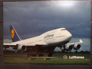 Pocztówka Lufthansa Lotnictwo Boeing 747-400 