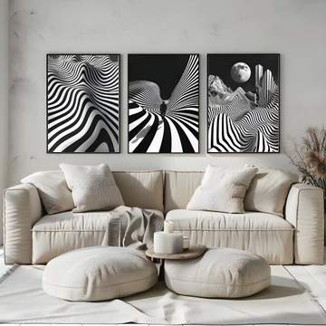 Zestaw 3 plakatów 30x40 -Abstrakcja zebra