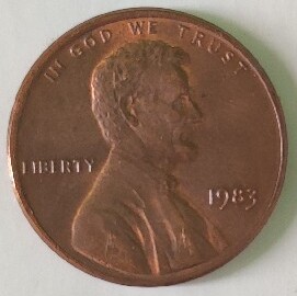 USA 1 cent 1984 bez znaku mennicy, unikat 