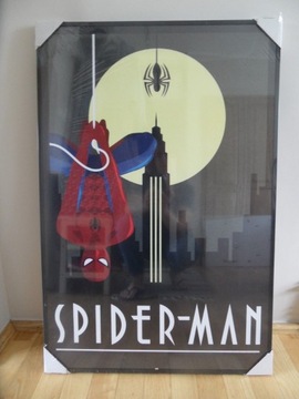 Plakat Spider-Man Marvel art deco oprawiony