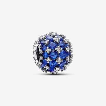 Pandora charms wysadzany niebieskimi kamieniami