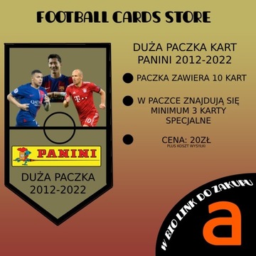 Duża paczka kart piłkarskich PANINI 2012-2022