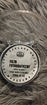 Filtr fotograficzny żółto średni