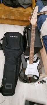 Electric Guitar+Amp+cable+disortion+bag