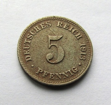 5 pfennig 1913D, Cesarstwo Niemieckie