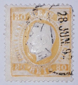 Portugalia. Znaczek Mi 30, 1867 r. Ząb.12 1/2 Kas.
