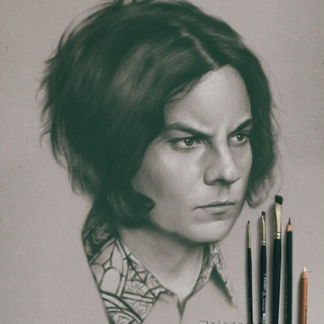 Portret na zamówienie ze zdjęcia A4 Jack White